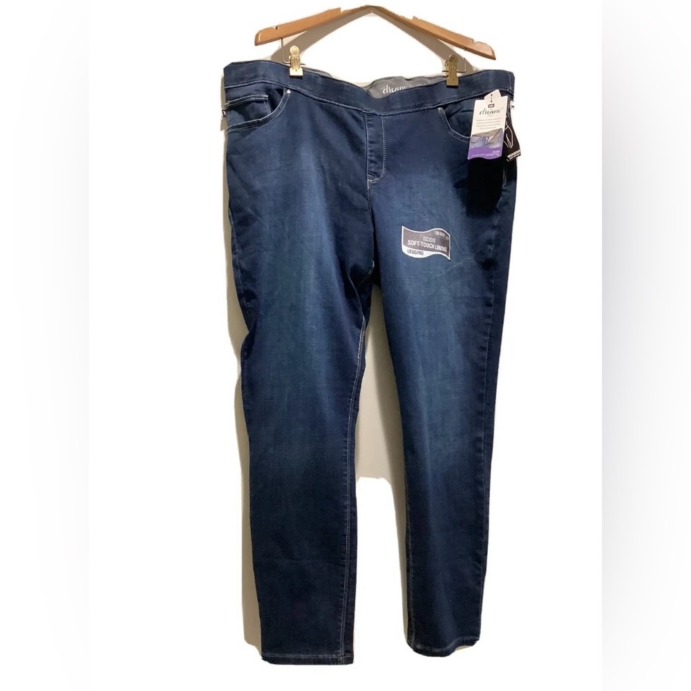 Lee Modern Series The Dream Stretch Leggings Pull on Blue Jeans Mid Rise 22W NWT